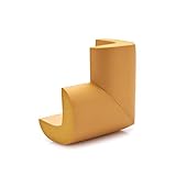 BELLE コーナークッション L型 角 コーナーガード 4個セット 両面テープ付き ケガ防止 家具保護　 (薄手, ライトブラウン)