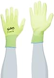 G-Tek HV 33-425LY/XXL Seamless Knit Polyester Gloves with Urethane Coated Palm and Fingers, Yellow, 