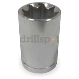 Westward 1FAB9 Socket, SAE, 1/2 In Dr, 8 Point, 7/16 In by WestWard Tools