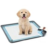 Sazuik 犬 トイレトレー ペットトイレ 犬用トイレ シリコンマット 犬 マグネットで固定 四隅固定 シーツがズレない 滑り止め 漏れ防止 洗える ペットマット 床汚れ対策 お手入れ簡単 トイレトレーニング 小型犬 中型犬 大型犬 特大 （グレー）L 50×80cm