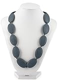 Nuby Teething Trends Oval Beads Necklace, Gray [並行輸入品]