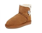 women snow boots / Leather shoes, very warm, very high quality Classic bailey Bling Crystal button R