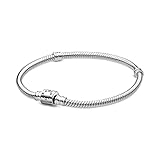 PANDORA Moments バレルクラスプ スネークチェーン 925スターリングシルバー チャームブレスレット サイズ: 23cm 9.1インチ - 598816C00-23