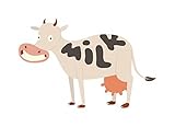 Wallmonkeys Cartoon Cow Character Isolated Peel and Stick Wall Decals WM359599 (18 in W x 13 in H) [