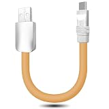 Cute Chubby - モバイルバッテリーに優しい240W USB Cケーブル ショート高速充電ケーブル iPhone 15/16シリーズ、Samsung Galaxy、オレンジ、Type-CからType-C、4インチに対応