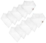 Adovely Baby Bandana Bibs, White, 10 Count by Adovely