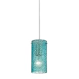 Pendant Light in Satin Nickel and Aqua [並行輸入品]