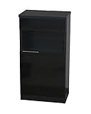 家具工場直販 家具ファクトリー 完成品 電話台 FAX台 日本製 (幅45, ブラック[鏡面仕上・艶あり単色])