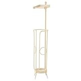 スタンド式 トイレットペーパーホルダー アンティーク ペーパー収納 ストッカー 収納 置き型 ホワイトB