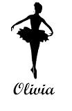 バレリーナOlivia名Letters Childrens部屋ビニール壁アートステッカーデカール