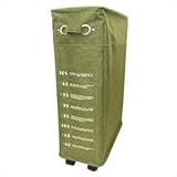 オカトー ランドリーボックス キャスター付きミニ グリーン 幅19×奥行40×高さ60cm