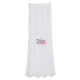 eleatzhomeモダンEmbellished Sheerカーテンポリエステルモチーフ重ね生地 82.6"/2.1m x 54"/1.4m ホワイト Sheer-White_Dragonfly-Mu