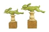 Sterling 93-9798 Composite Running Rabbit Decorative Finials, Set of 2 [並行輸入品]