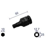 ナック　ヘキサゴンレンチソケット　ショートタイプ　差込角１２．７ｘ対辺１０ｍｍ