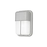 Transglobe Lighting PL-41103 SAL Outdoor Bulkhead Fixture with Clear Ribbed Polycarbonate Shade, Sat