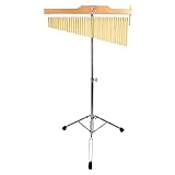 ENNBOM ツリーチャイム 25音 36音 ウィンドチャイム バーチャイム メッキ加工スタンド付き スティック付き (36音, ゴールド)