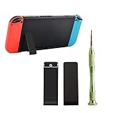 交換用バックシェルホルダー Nintendo Switchコンソール、バックスタンドブラケットキックスタンド修理キット ドライバー付き 2個パック