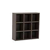 arne 本棚 日本製 完成品 3列 3段 幅75cm 高さ75cm 可動棚 シェルフ コミック収納 ラック H-001 3×3 ダークブラウン