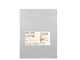 URU-ZON 透明 OPP袋 テープなし 30ミクロン厚 A4 225x310mm【200枚】 (A4 225x310mm)