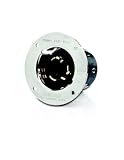 Leviton cs8375 50アンペア、250ボルト3相、non-nema、3p 4 W、ブラック&ホワイトロックフランジ付きInlet、工業用グレード、接地、california-style (