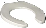 PlumbTech 420SSC-00 Commercial Heavy Duty Open Front Toilet Seat, White by PlumbTech