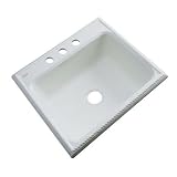 Wentworth差し込み式アクリル25 x 22 x 9 3-holeシングルボウルキッチンシンクinスターリングシルバー