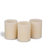 Gerson 3-Piece Straight Edge Wax LED Candle Set, 4-Inch by Gerson