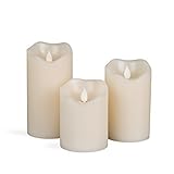 Gerson Everlasting Glow 2233788 Wax Wavy Edge SoREAL Flameless LED Vanilla Scented Candles (Set of 3