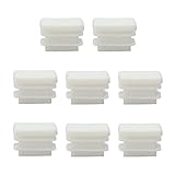 uxcell パイプキャップ 20 x 10mm プラスチック 長方形 リブ パイプ チューブ エンド カバー キャップ 家具 滑空 デスク テーブル フロア プロテクター ホワイト 8個入り