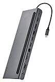 エレコム USB-C ハブ ドッキングステーション 11-in-1 ノートPC傾斜スタンド USB PD対応 100W 給電 トリプルディスプレイ対応(HDMI、DisplayPort、VGA搭載) 4K60Hz Windows 11、10/iPad/iPad Air/MacBook/MacBook Pro対応 シルバー DST-W05