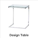 スタイリッシュなデザインのガラスサイドテーブル ホワイト