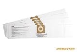 POWERTEC 75017 High Efficiency Filter Bags for Ridgid / Workshop Wet/Dry Vacuum VF3501 / WS32045F (P