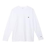 [チャンピオン] ロングTシャツ 長袖 丸首 綿100% 刺繍 ワンポイントロゴ ベーシック C8-X408 メンズ ホワイト M