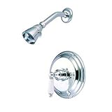 ヴィンテージ圧力バランスシャワーヘッドとVavle with磁器レバーハンドル 7-1/2" Diameter Escutcheon EB3631PLSO 1