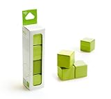 4 Piece Tegu Magnetic Wooden Block Cube Set, Green [並行輸入品]