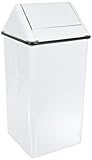 Witt Industries 1311HTWH Stainless Steel 13-Gallon Waste Watcher Hamper and Swing Top Receptacle Squ
