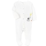 カーターズ ロンパース carter's 男女兼用白ゾウさんとキリンさんのふれあい足つきカバーオール (newborn(-55cm)) [並行輸入品]