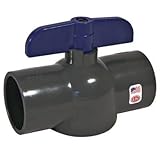 King Brothers Inc. EBVG-0500-S 1/2-Inch Slip PVC Schedule 80 Economy Ball Valve, Gray by King Brothe