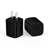 急速充電器 iPhone16 充電器 Type-C 20W USB-C電源アダプタ 2個セット/超小型/PD3.0対応/PSE認証 Hootek ACアダプター USB コンセント タイプC アダプタ Type-C コンセント iPhone 17/16/15シリーズ、iPad Pro/Air/Mini、Galaxy S25、Pixel 7、Androidその他各種タイプC 機器対応(全黒)