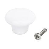 (White) - VORCOOL 5pcs Ceramic Door Knobs Drawer Knobs Pull Handles Durable Round Ceramic Kitchen Cu