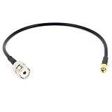 uxcell RG58コネクタケーブル UHF-K 40cm長さ ブラック F/M 1個入り