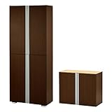 日本製 靴箱 シューズボックス 転倒防止金具付 上下2点セット 玄関収納 下駄箱 〔幅75cm〕 ダークブラウン