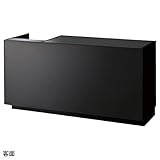 ガラストップ一体型レジカウンター ブラック