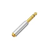 okcsc DJ64 6.35mm-4.4mm 変換プラグ オーディオ変換 6.35mm(オス) - 4.4mm(メス) 純銅メッキ ヘッドフォン・スピーカー・アンプ・ギターに適合する 1個