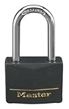 マスターロック1 – 9 / 16インチソリッド真鍮南京錠、ブラックカバー 1-1/2 Inch Shackle 141DLF 1