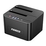 FIDECO ハードドライブドッキングステーション USB 3.0 SATA HDDドッキングステーション 2.5および3.5インチSATA HDD/SSD デュアルベイ オフラインクローン UASP をサポート