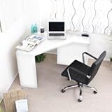 パソコンデスク ハイタイプ コーナー ホワイト (デスク単体) 日本製 JS158WH