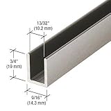CRLサテンニッケルFramelessシャワードアAluminum Deep u-channel for 3 / 8 "厚ガラス – 98 in long
