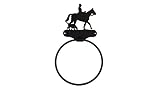 IronworkタオルリングHorse Rider and Dog Charlie