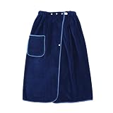 ラップタオル プールタオル 大判 約80X140cm 大人用 巻きタオル マイクロファイバー 柔らかい 吸水 速乾 男女兼用 水泳 ビーチタオル (ネイビー)